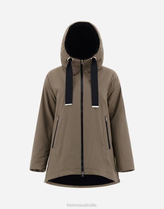 A-LINE JACKET IN KEYSTONE Herno Women Dark Taupe 2L0H292 Outerwear