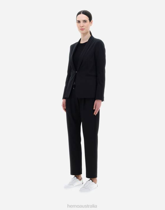 BLAZER IN EASY SUIT STRETCH Herno Women Black 2L0H178 Outerwear