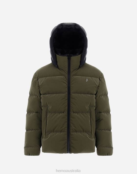 BOMBER JACKET IN IGLOO AND NYLON ULTRALIGHT Herno Kids Military 2L0H853 Outerwear