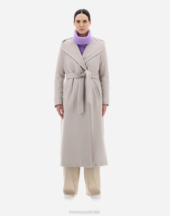 COAT IN FANCY LUXURY WOOL Herno Women Light Beige 2L0H155 Outerwear
