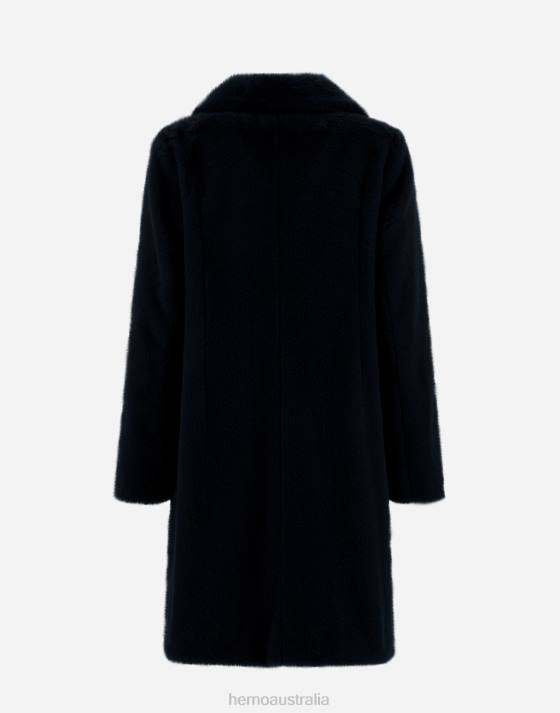 COAT IN SOFT FAUX FUR Herno Women Black 2L0H220 Outerwear