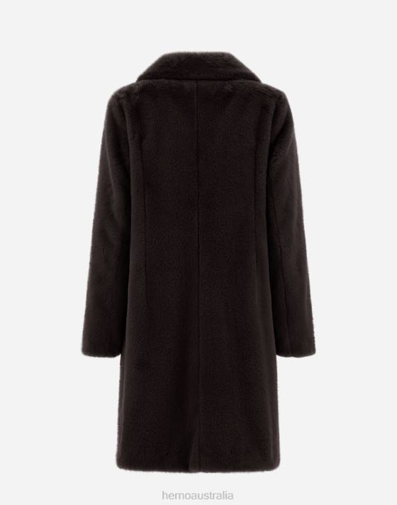 COAT IN SOFT FAUX FUR Herno Women Brown 2L0H65 Outerwear