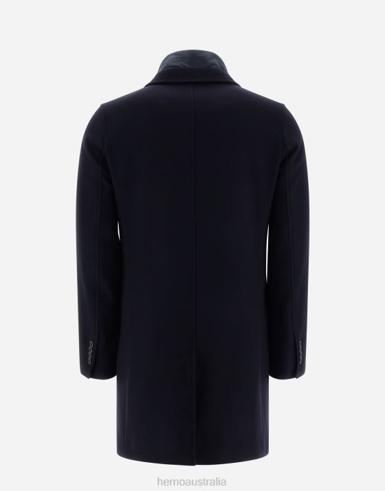 DIAGONAL WOOL COAT Herno Men Blue Dark 2L0H582 Outerwear