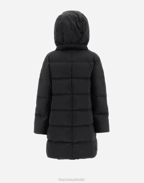 HOODED SATIN A-SHAPE Herno Women Black 2L0H309 Outerwear
