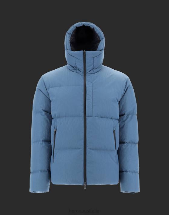 LAMINAR BOMBER JACKET IN LIGHT OPALESCENT Herno Men Indian Blue 2L0H727 Outerwear