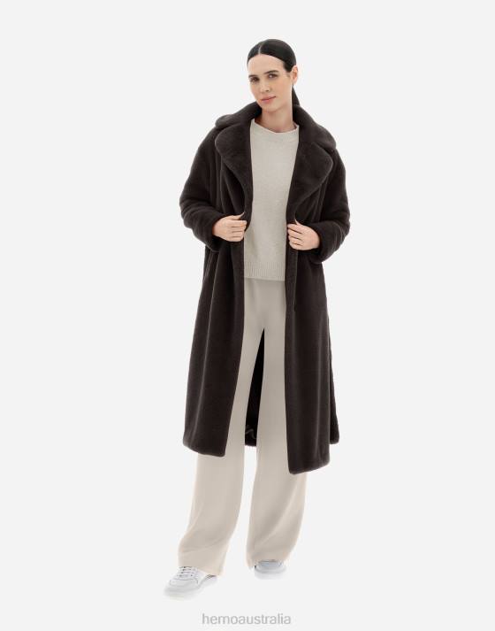 LONG SOFT COAT Herno Women Brown 2L0H161 Outerwear