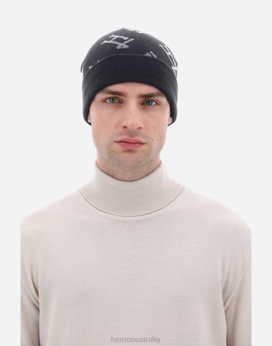 MONOGRAM BEANIE Herno Men Dark Grey 2L0H563 Accessories
