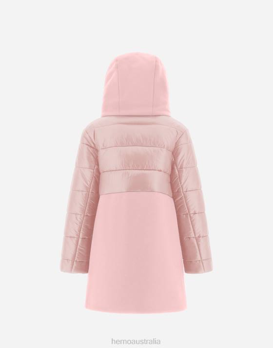 PARKA IN ECOWOOL AND NYLON ULTRALIGHT Herno Kids Light Pink 2L0H849 Outerwear