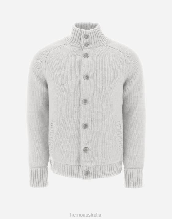 RESORT BOMBER JACKET IN INFINITY WOOL Herno Men Ice 2L0H537 Clothing