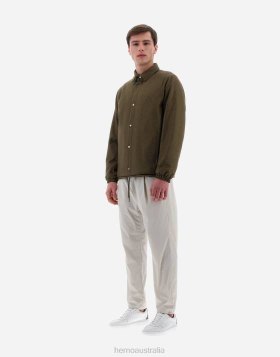RESORT SHIRT IN CASHMERE  SILK Herno Men Military 2L0H707 Outerwear