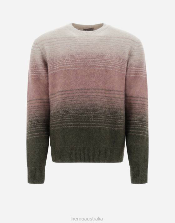 RESORT SWEATER IN FADED BLEND Herno Men Light Military 2L0H508 Clothing