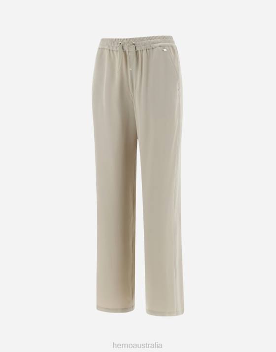 SATIN EFFECT TROUSERS Herno Women chantilly 2L0H395 Clothing