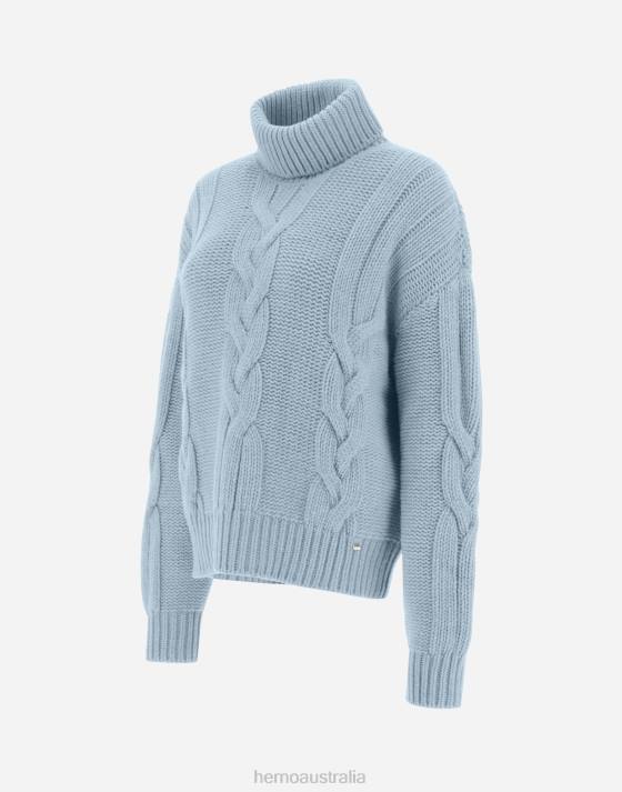 SWEATER IN COMFY INFINITY Herno Women Light Blue 2L0H40 Clothing