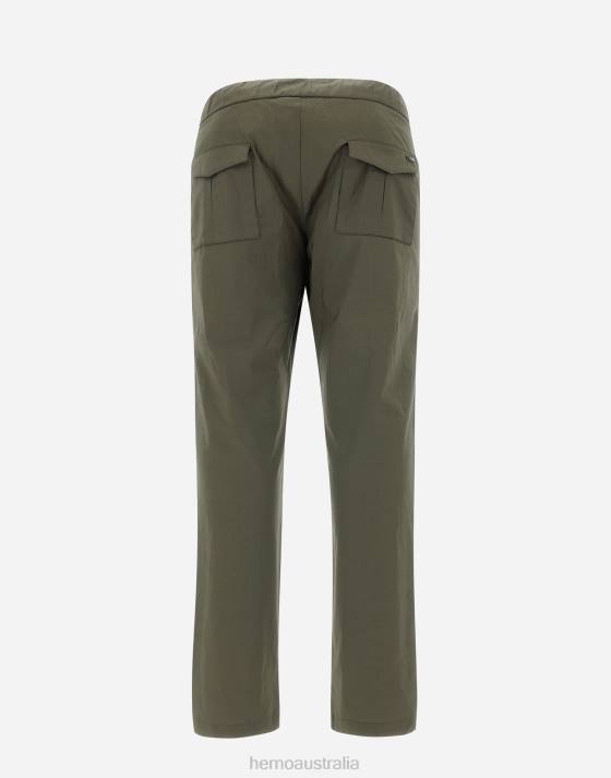 TROUSERS IN LIGHT COTTON STRETCH Herno Men Light Military 2L0H809 Clothing